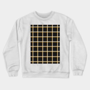 Black with Mustard Yellow Square Grid Crewneck Sweatshirt